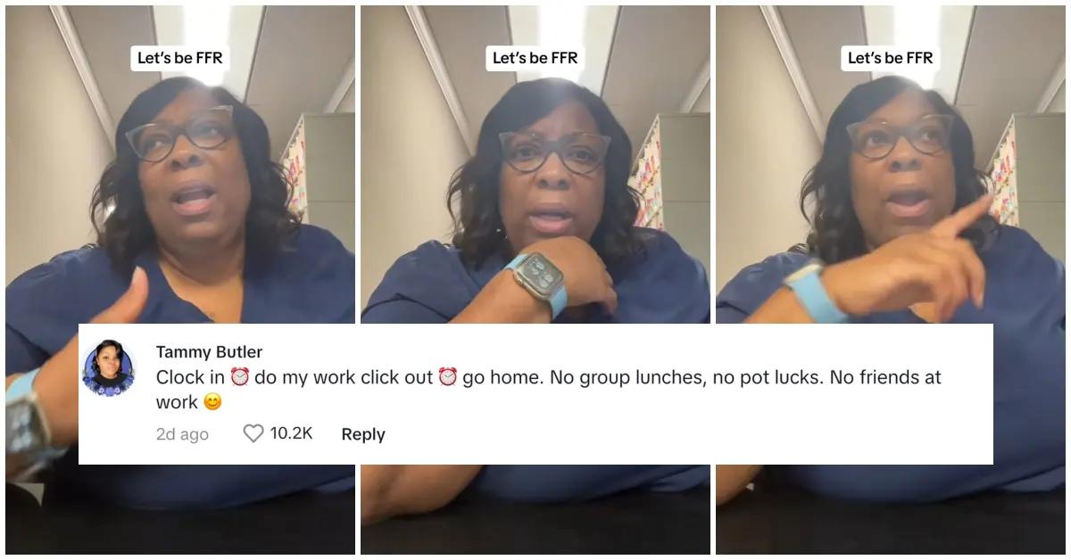 tiktok woman say she doesn't make friends with her coworkers