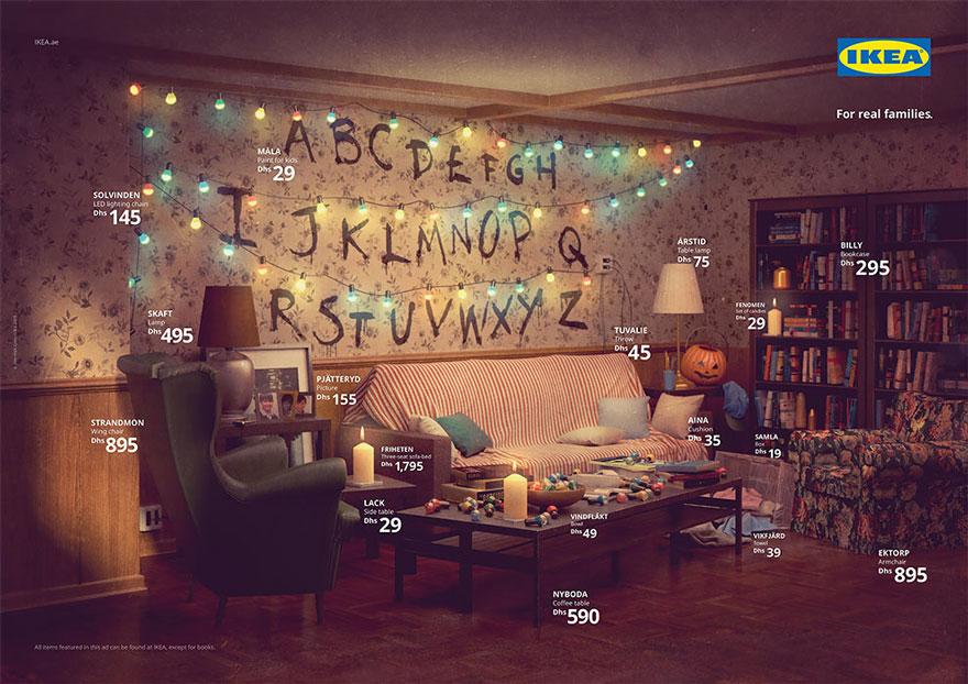 stranger things living room ikea