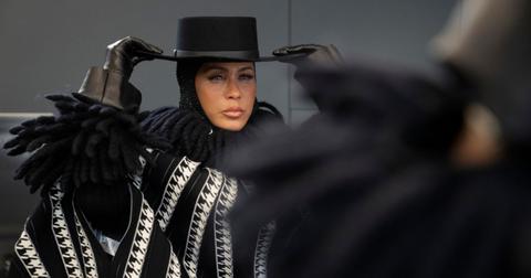 Nicole Ari Parker as Lisa Todd Wexley on 'And Just Like That' looking in the mirror in a bathroom.