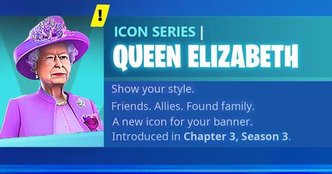 A "leak" from 'Fortnite' teasing a Queen Elizabeth skin