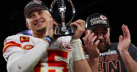 Patrick Mahomes and Travis Kelce celebrate AFC Championship win 2024