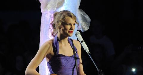 Taylor Swift performing at the Speak Now Tour