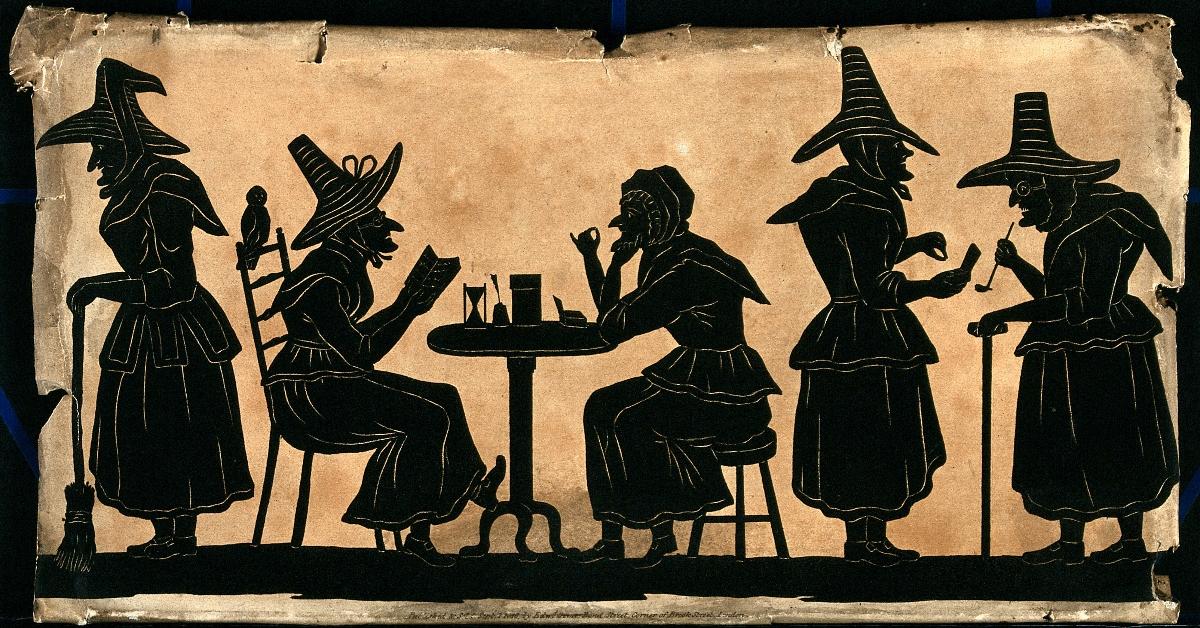  Witches, five silhouetted figures. Aquatint, 1815