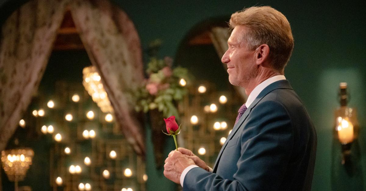 Gerry Turner handing out roses during the first rose ceremony of 'The Golden Bachelor.'