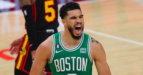 Jayson Tatum during the Celtics-Hawks playoff game on April 23, 2023.