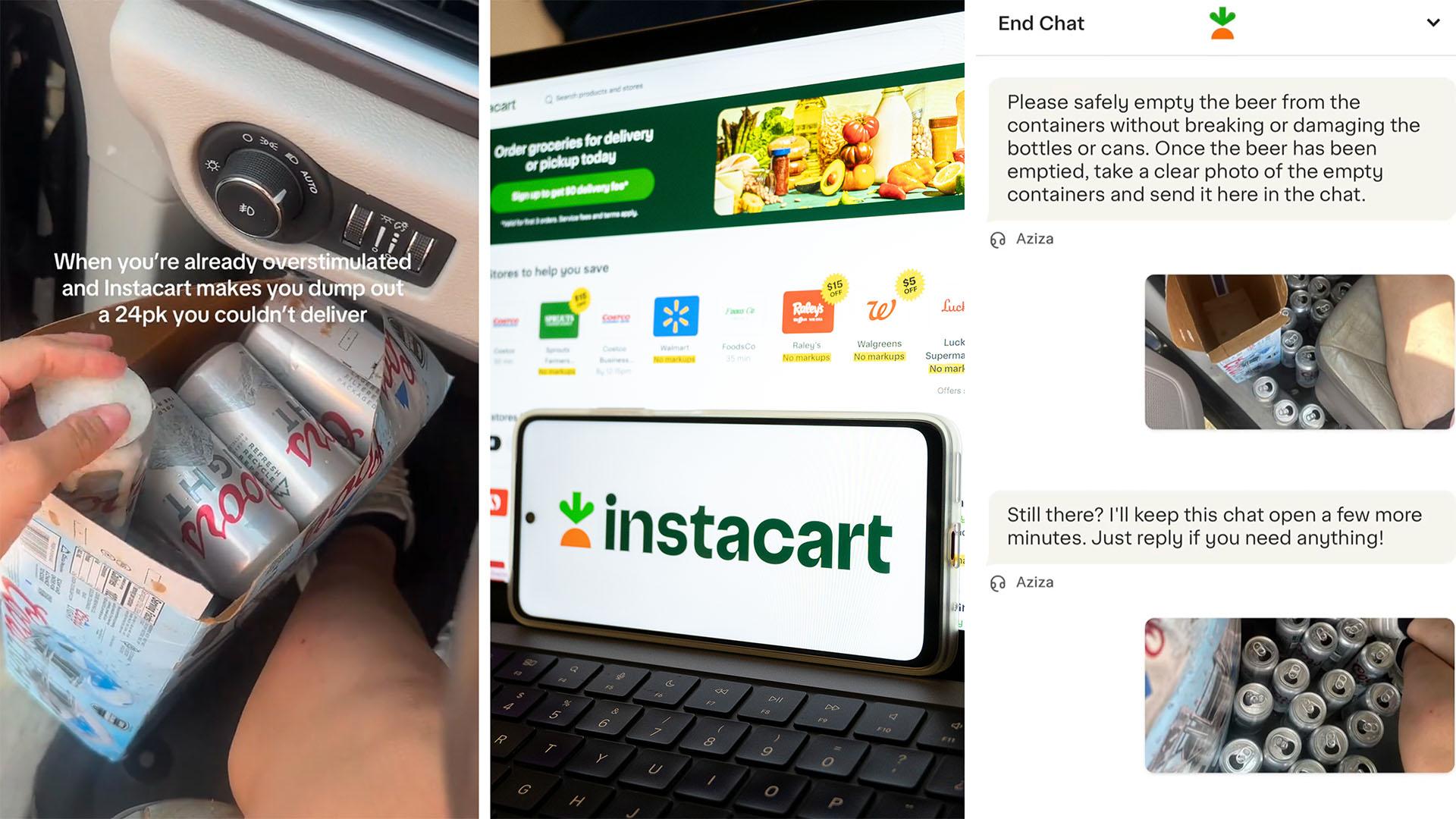 instacart disposing of beer
