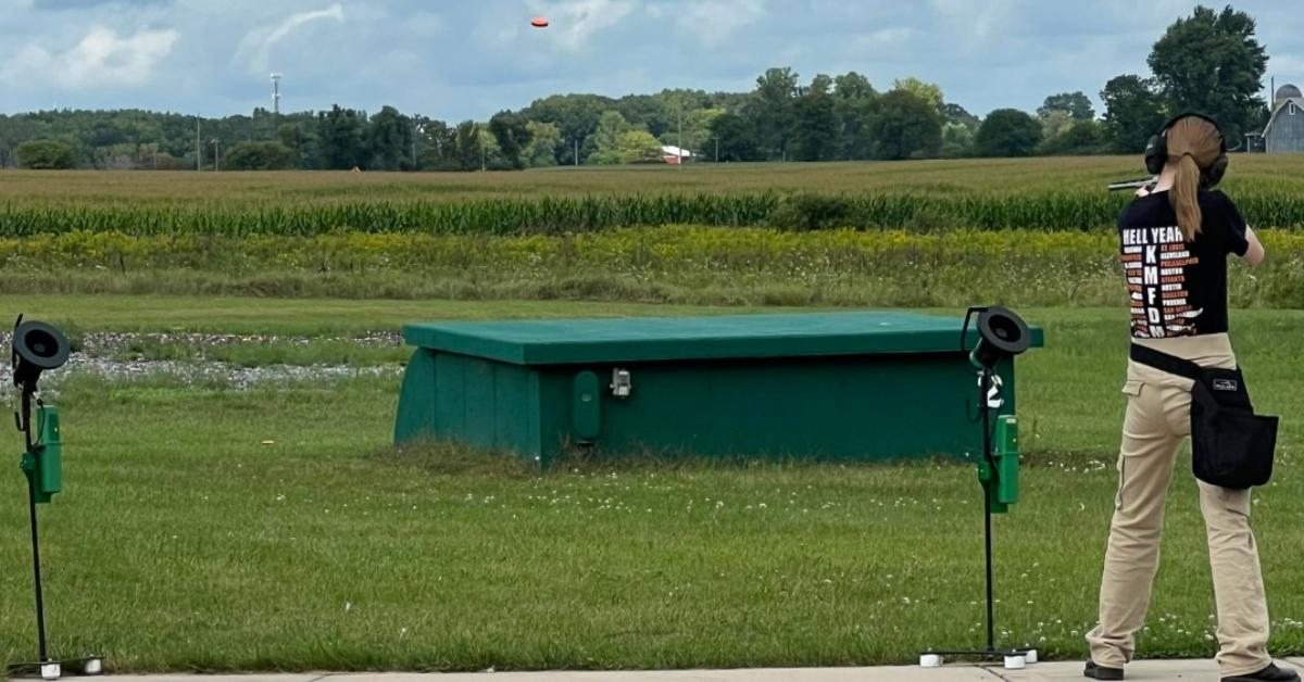 Natalie Rupnow at a skeet shooting range in Wisconsin