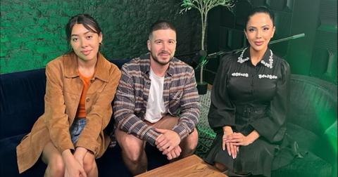 Sienna Hubert Ross, Vinny Guadagnino, and Jasmine Pineada sit on a couch together