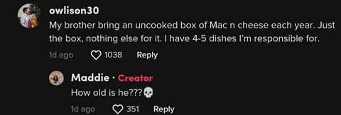comment on tiktok video sexist thanksgiving doc