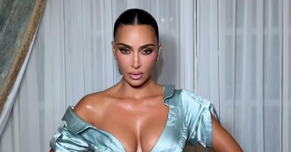 Kim Kardashian posing before the 'All's Fair' premiere in October 2025.