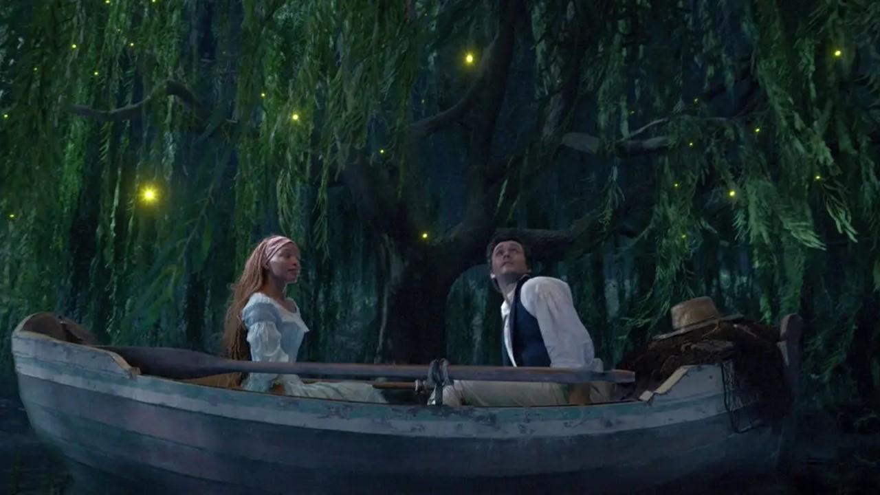 Ariel and Prince Eric in a row boat in the live-action remake of 'The Little Mermaid'