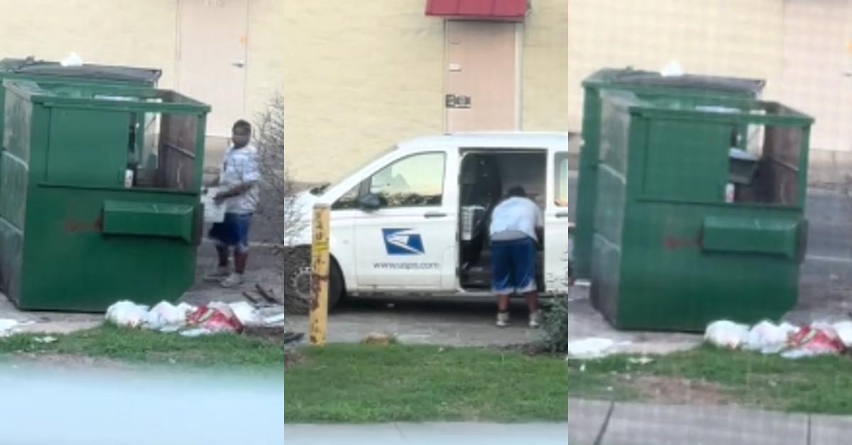 Woman Catches USPS Throwing away Mail in Dumpster