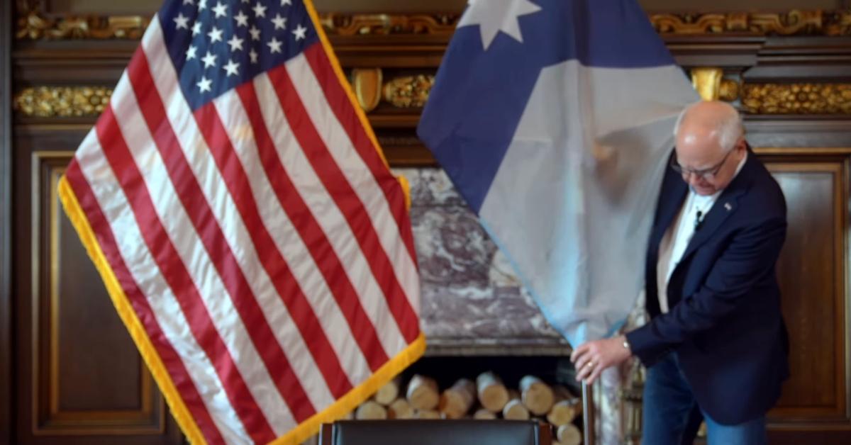 Minnesota Statehood Day video on Instagram video where Tim Balz replaces the old Minnesota flag with the new one.