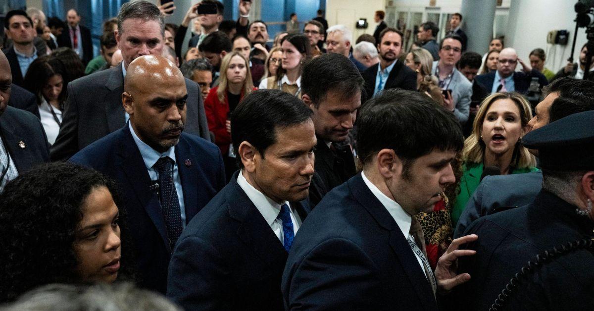 Marco Rubio after a press conference in the U.S. Capitol. 