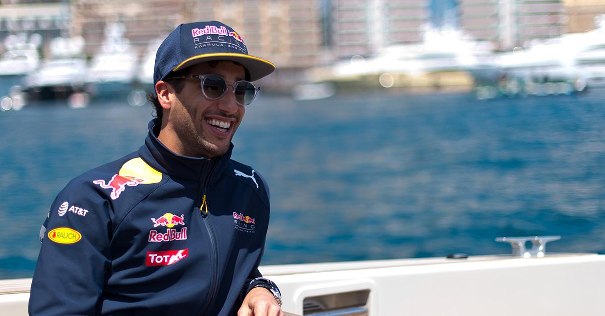 Daniel Ricciardo in Monte Carlo in 2016 in a Red Bull cap.