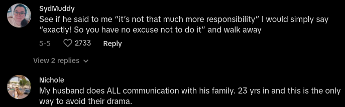 Wife Explains She’s “Not Primary Communicator” to Her In-Laws