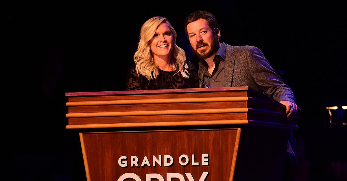 Martin Truex Jr. and Sherry Pollex at the Grand Ole Opry. 