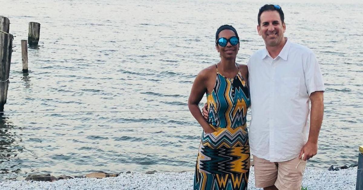 Harris Faulkner and husband Tony Berlin by the water