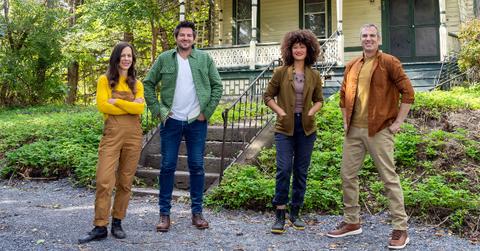 (L-R) Elizabeth Finkelstein, Ethan Finkelstein, Jennifer Salvemini, and Scott Reed for HGTV's 'Who's Afraid of a Cheap Old House?'