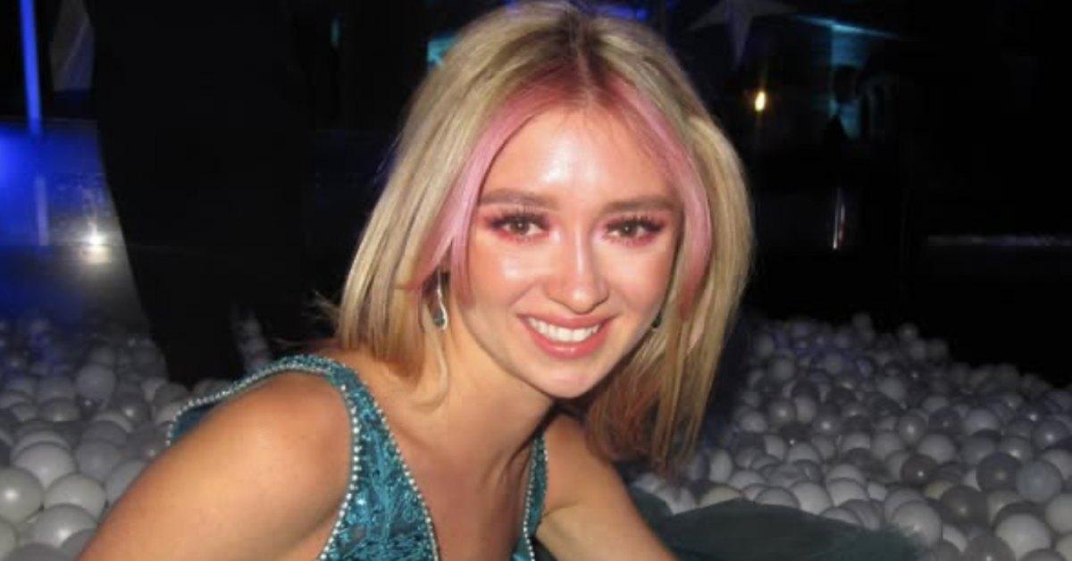 Kate Shemirani's daughter Paloma with pink hair.