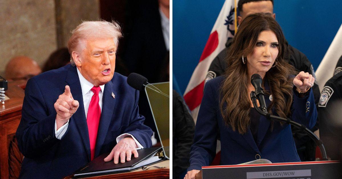 President Donald Trump and Kristi Noem
