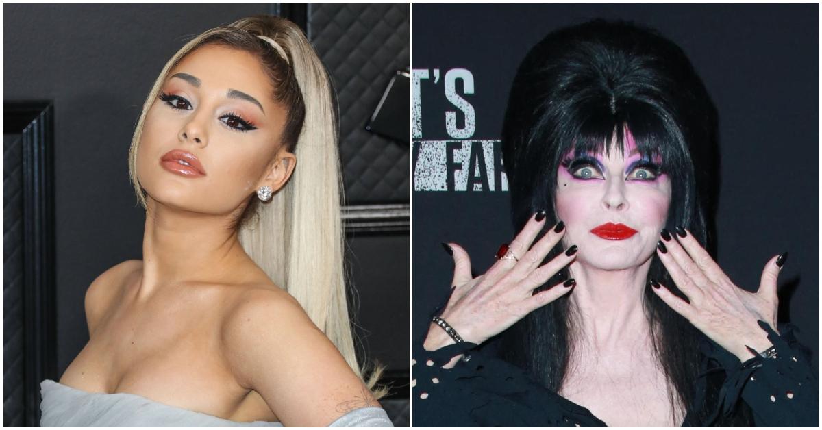 Ariana Grande and Elvira at separate events.