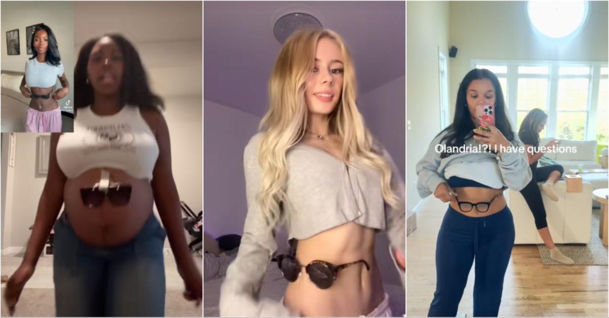 People doing Olandria’s sunglasses waist TikTok challenge