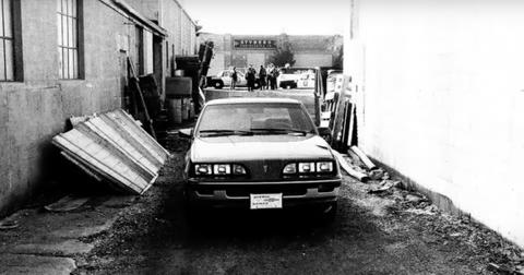 A black and white photo of Derby Wagner-Richardson's car
