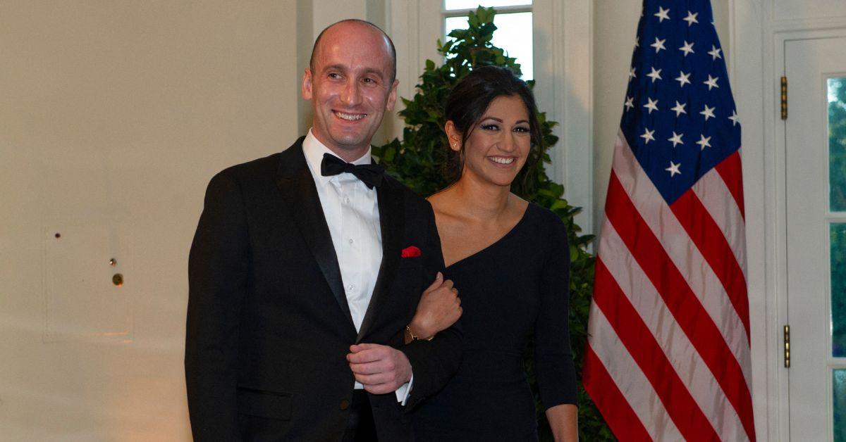 Stephen and Katie Miller attending a state dinner in 2020. 