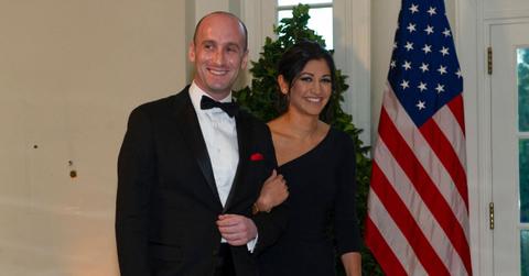 Stephen and Katie Miller attending a state dinner in 2020.