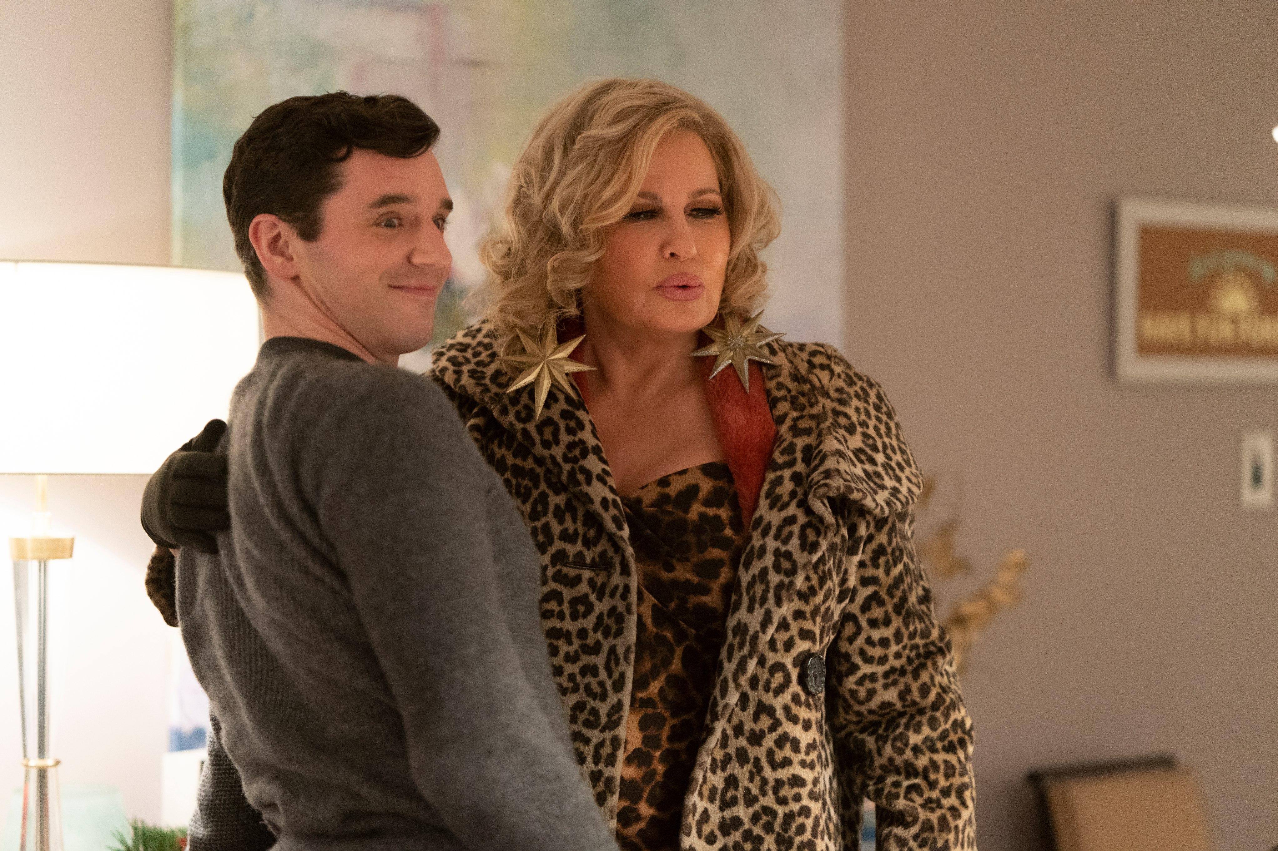 Michael Urie and Jennifer Coolidge in 'Single All the Way'