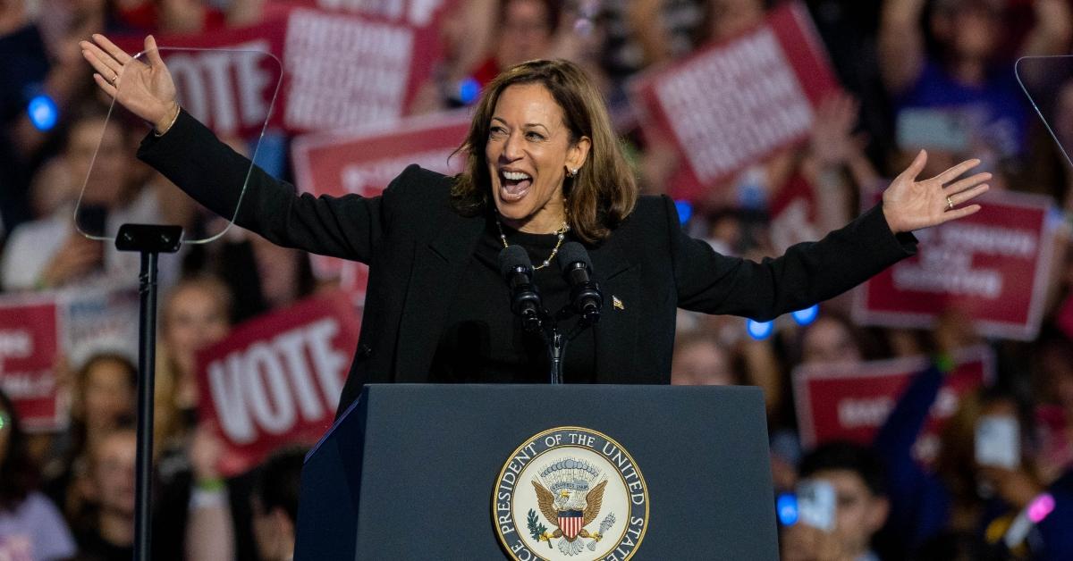 Kamala Harris at a rally during the presidential race