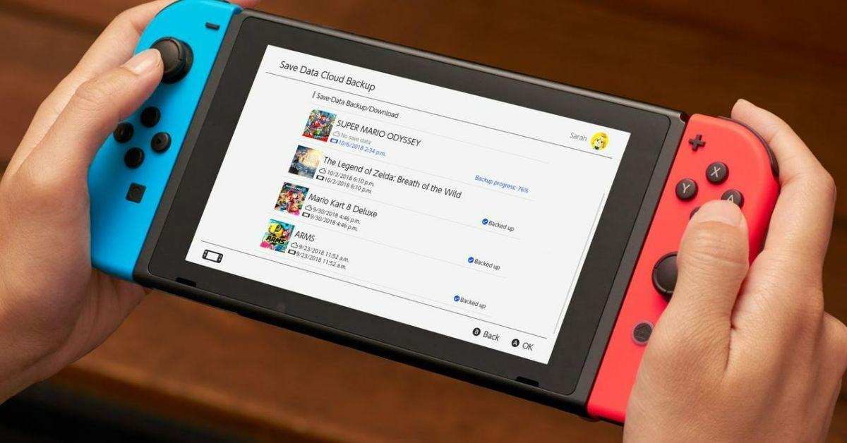 A person downloading games on Nintendo Switch.