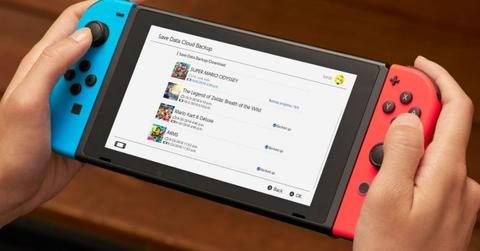 A person downloading games on Nintendo Switch.