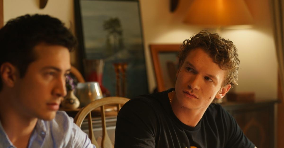 (l-r): Hudson Williams and Connor Storrie during a scene of 'Heated Rivalry'