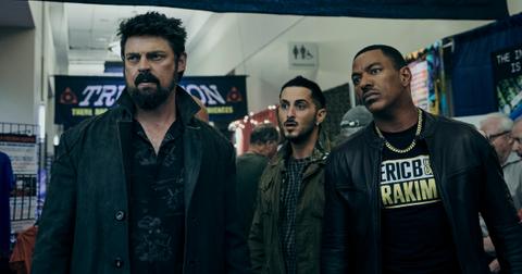 (L-R) Butcher, Frenchie, and MM attending "TruthCon" in Season 4 of 'The Boys.'