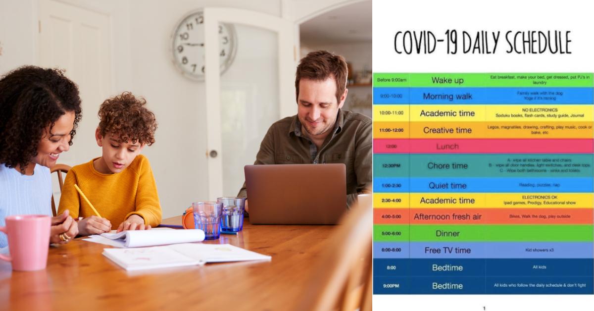 covid  daily schedule