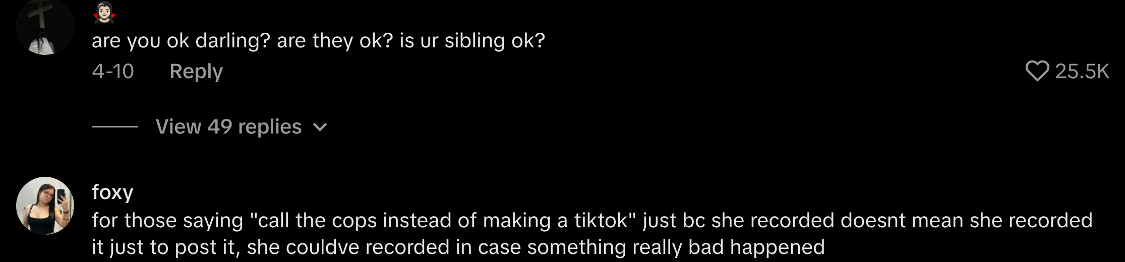 sibling records parents fighting