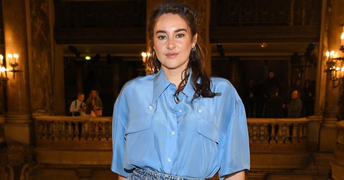 Shailene Woodley attends Stella McCartney's show at Paris fashion week.