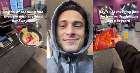 Guy Checks Into Gyms With Random Items: Frying Pans, Food