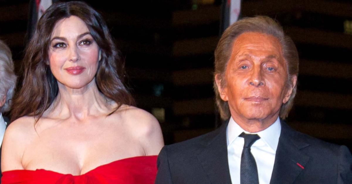 Valentino Garavani (R) with Monica Bellucci