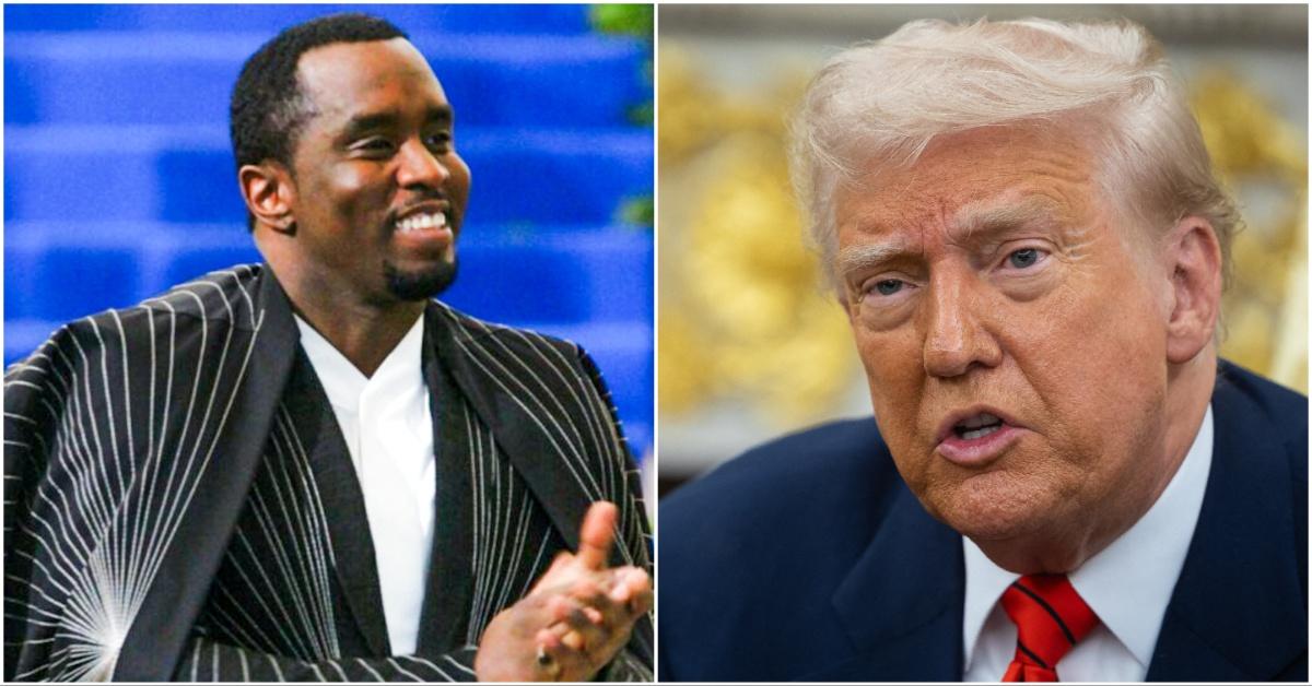 Sean Diddy Combs and President Trump in a collage