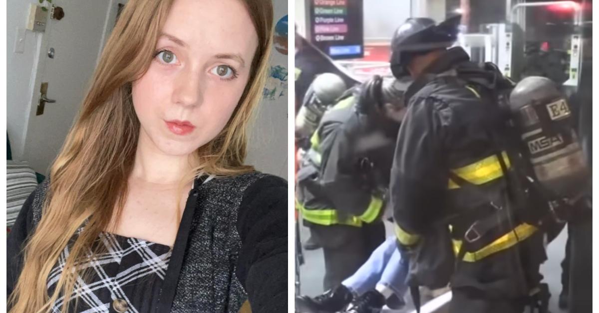 (L-R): Bethan MaGee; Bethany MaGee being treated by first responders