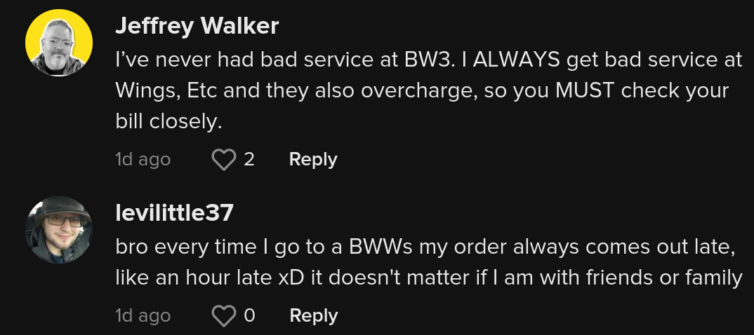 ex server leaves  tip on  order