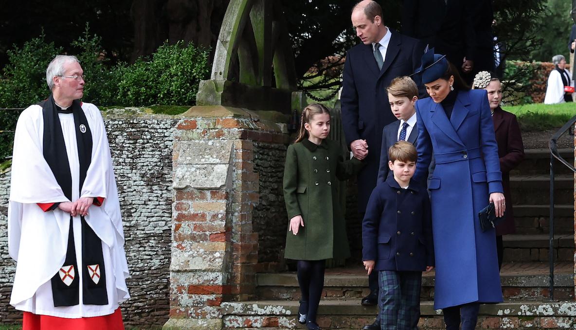 Kate Middleton with her family at St. Mary Magdalene Church on Dec. 25, 2023. 