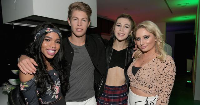 YouTuber Ben Azelart with Teala Dunn, Jessie Paege, and Saffron Barker