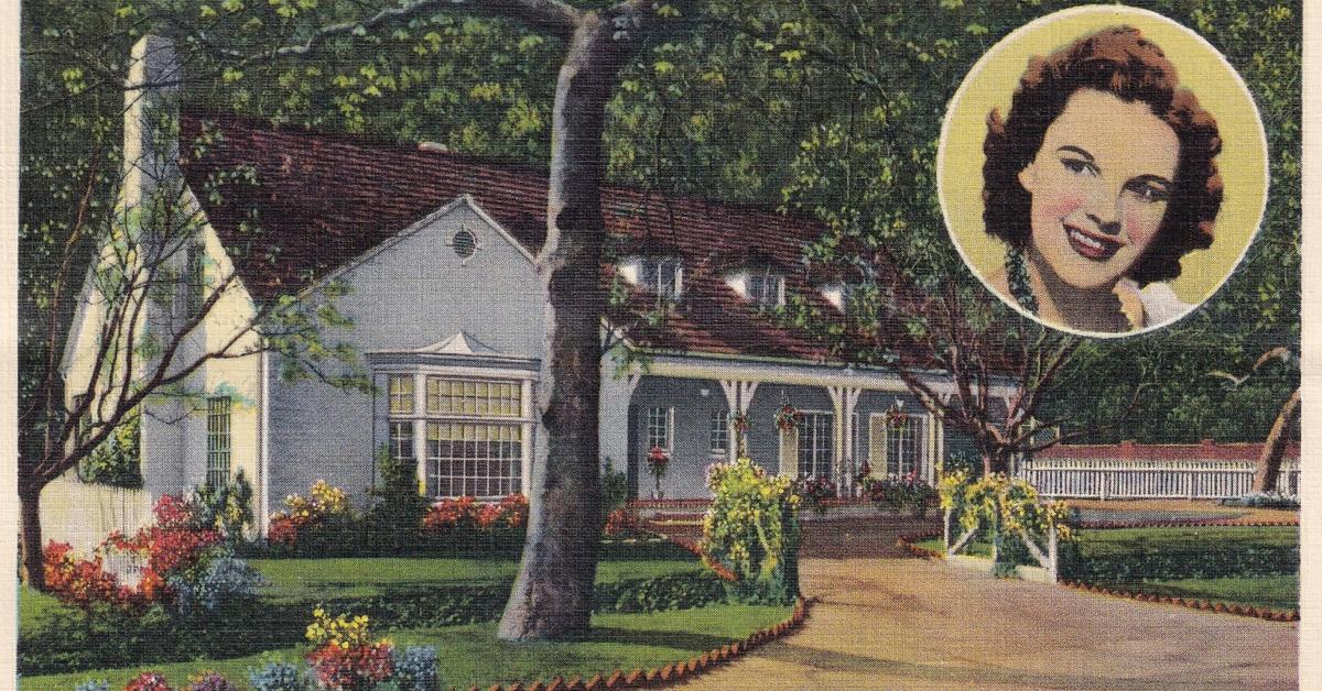 look inside judy garlands house bel air post card