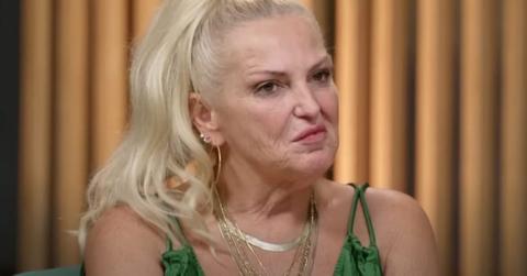 Angela Deem looking disgruntled during a '90 Day Fiancé' Tell All