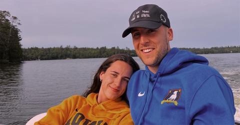 Caitlin Clark with her boyfriend Connor on a boat.