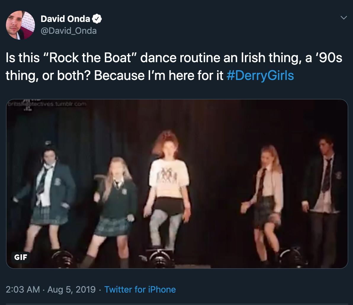 'Derry Girls' Bring "Rock the Boat" Dance to an International Stage